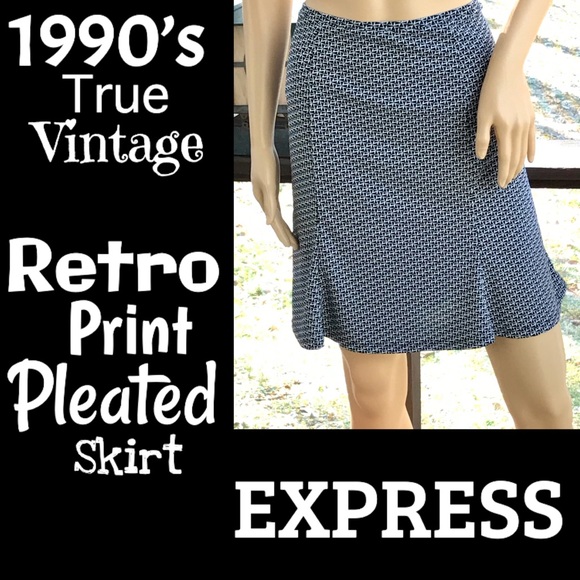 Vintage Dresses & Skirts - ▪️VTG▪️EXPRESS▪️1990’s Retro Print Pleated Skirt
